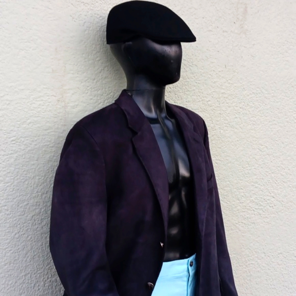 KASPER (CANADA) MEN'S VINTAGE VELOUR (3) METAL BUTTON LUXURY BLAZER